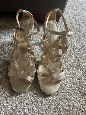 Banana Republic Gold Strappy High-Heel Sandals